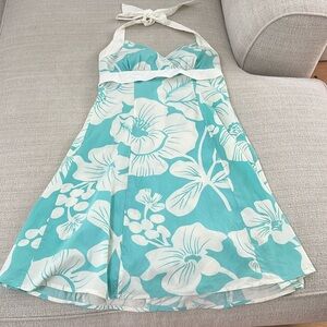Teal and White Ruby Rox halter dress. Size 9.